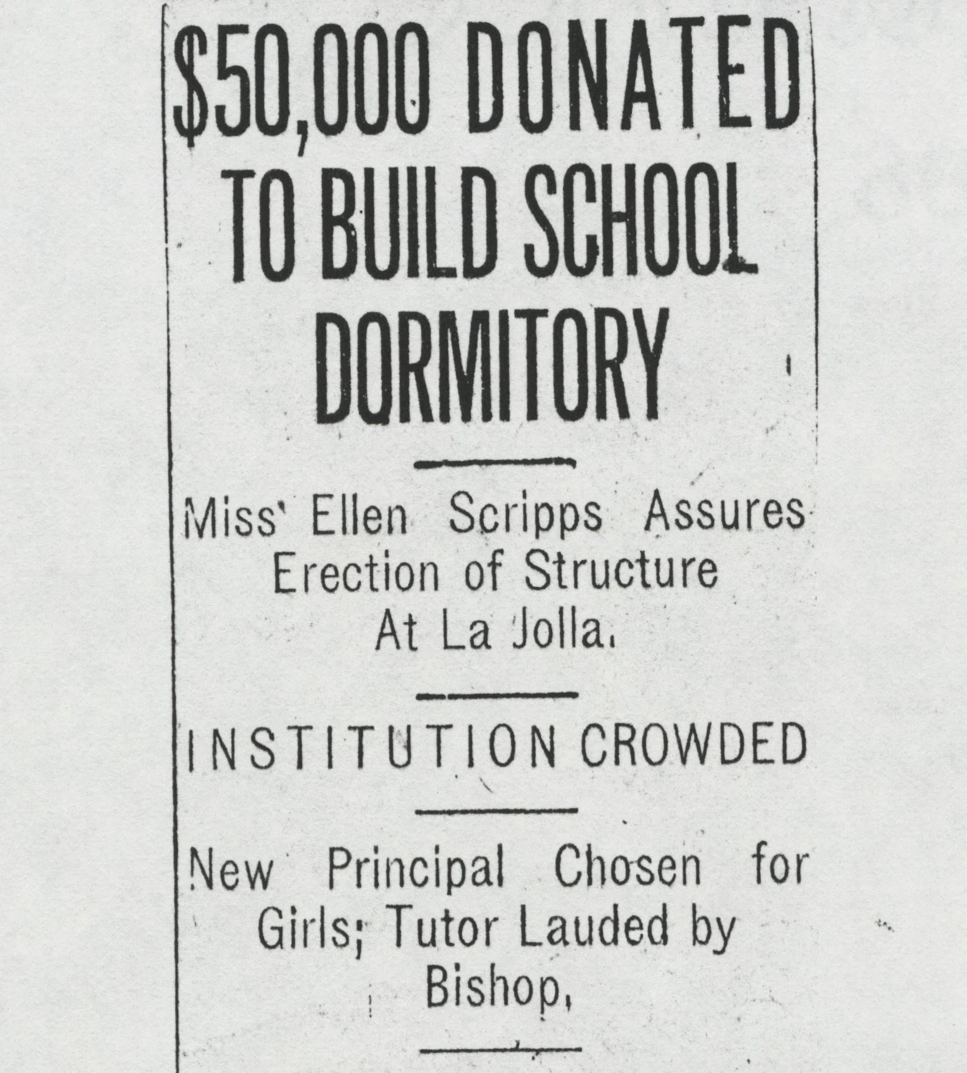 San Diego Union newspaper clipping 