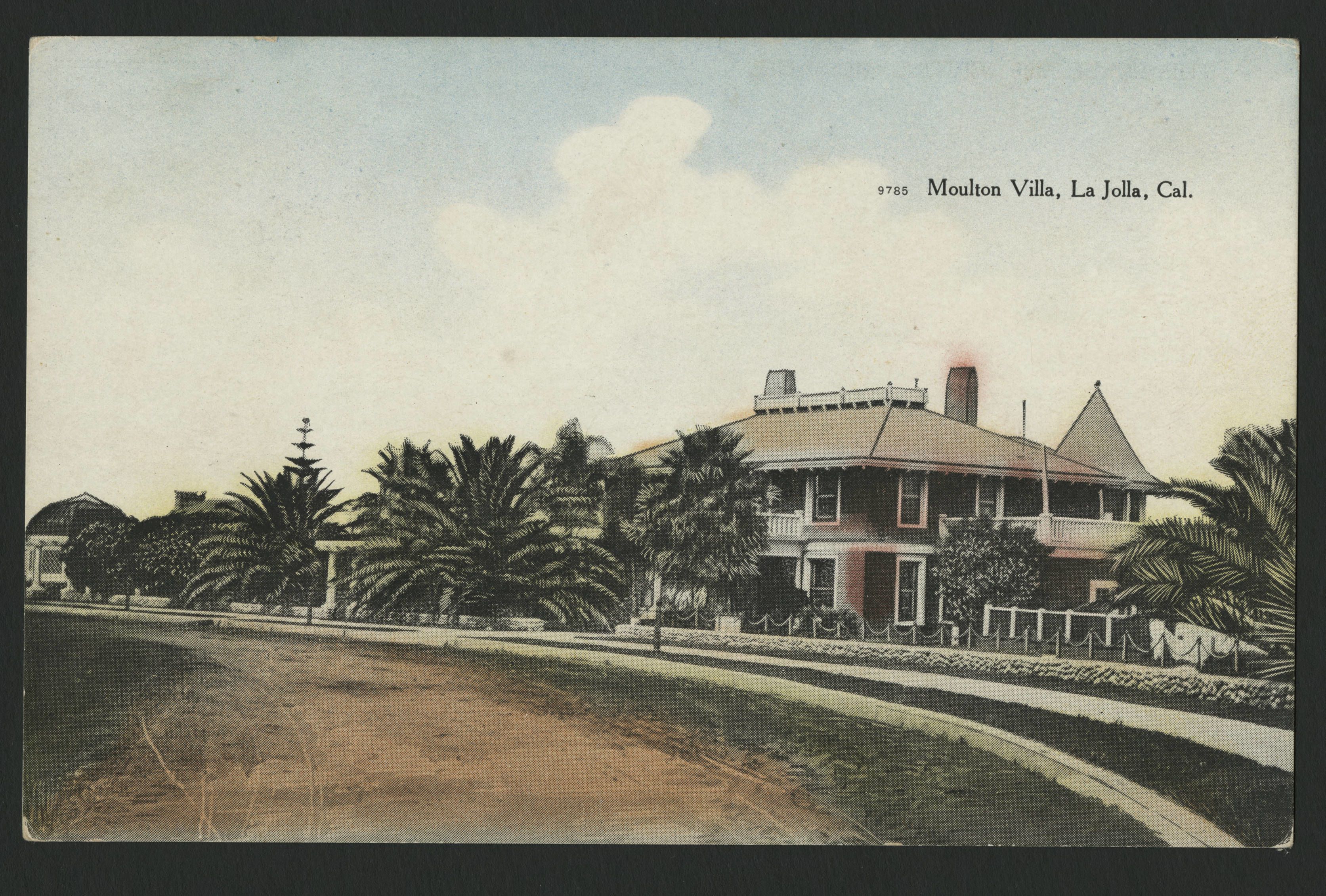 Postcard drawing of South Molton Villa before it was burned in 1915.